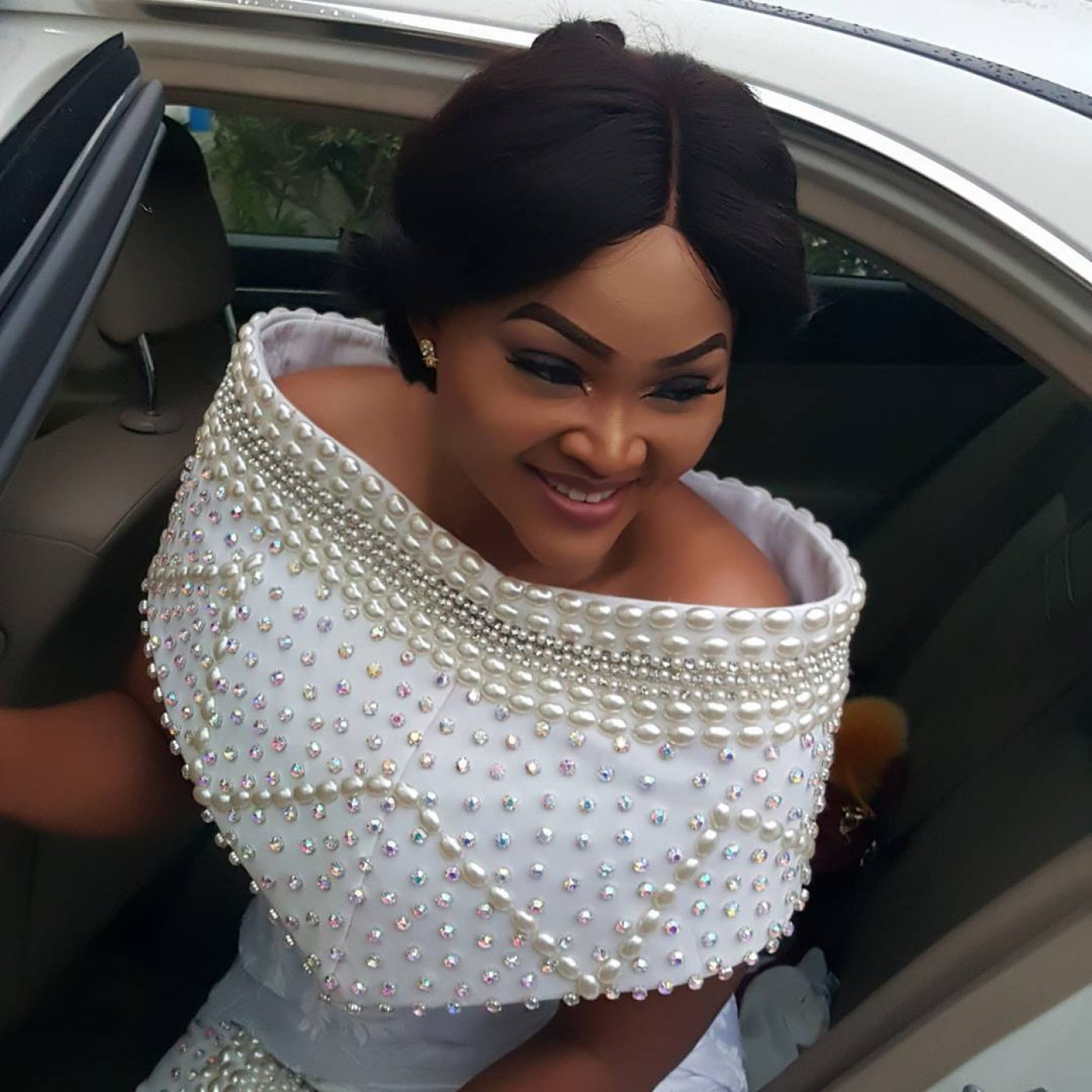 mercy aigbe chiffon gown