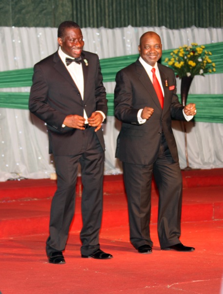 President Jonatan and VP Sambo During the inauguration party