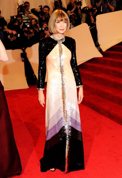 Anna Wintour at the Met Gala celebrating Alexander McQueen: Savage Beauty, 2011. Getty Image