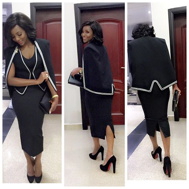 Genevieve-Nnaji-Cape-Dress-Trend-Fashion-Police-Nigeria