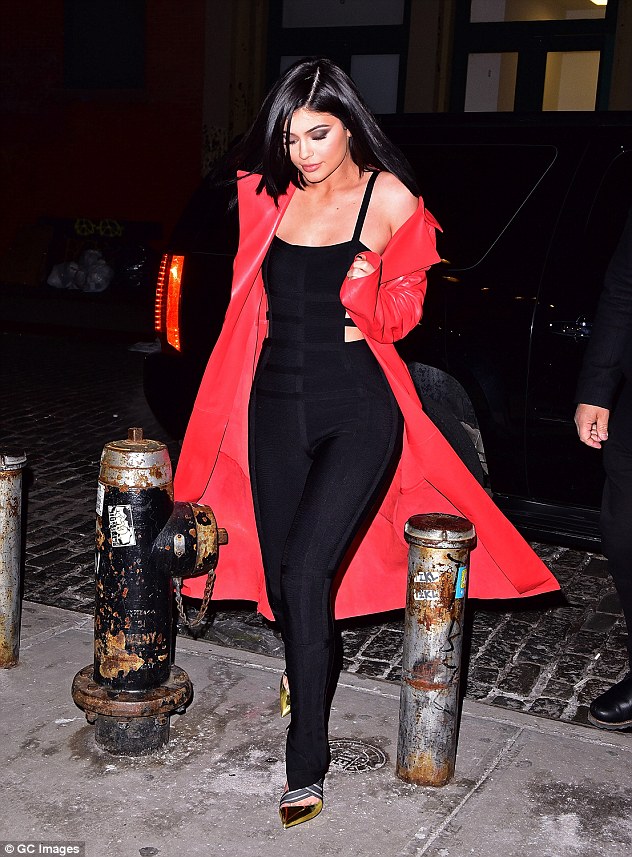 Kylie-Jenner-Red-Coat-Jumpsuit-Fashion-Police-Nigeria