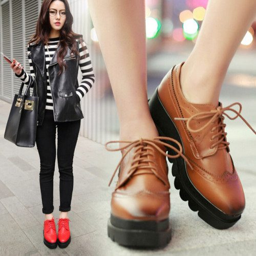 Preppy-Style-Ladies-White-Beige-Brown-Red-Square-Toe-Lace-Up-Thick-Soled-Flat-Platform-Black.jpg_640x640