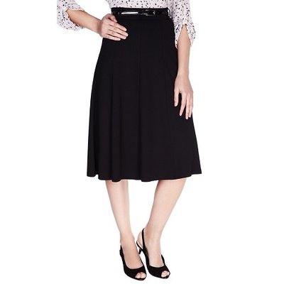 Knee-Length-Belted-Panelled-Skirt---Black--3996679