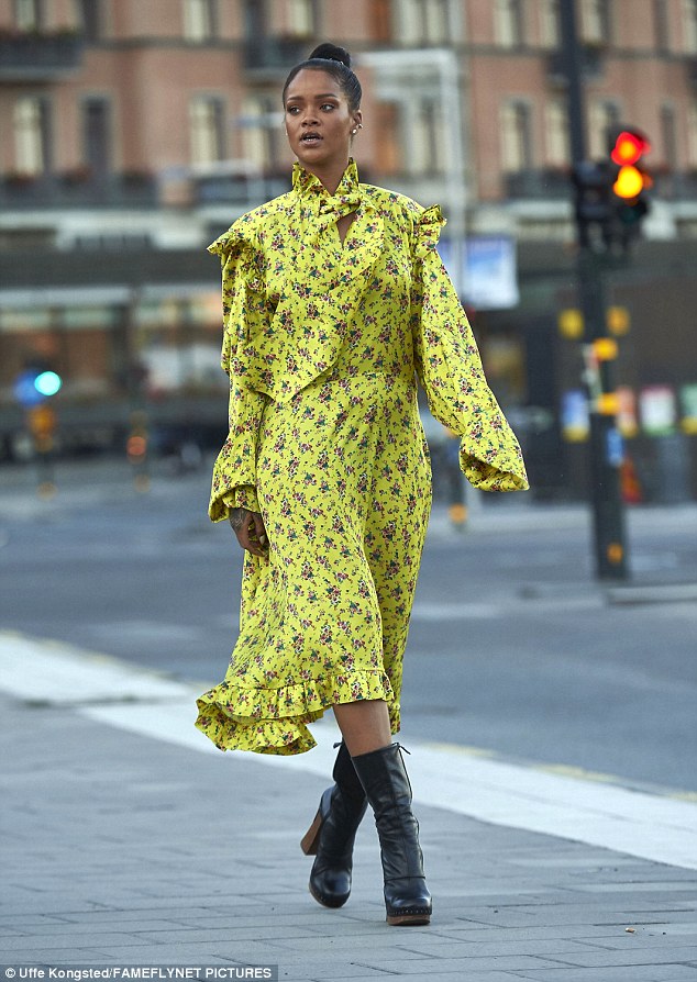 Rihanna-Ruffle-Dress-FashionPoliceNigeria-1