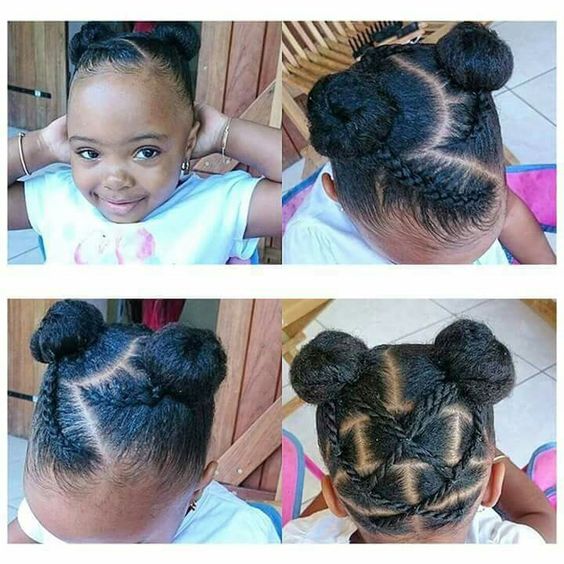 kid-hair-simple braid and bun