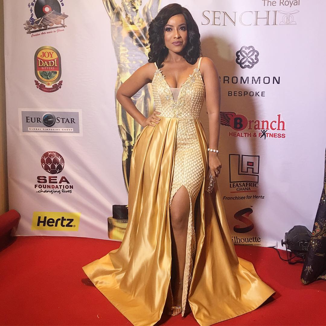 red-carpet-ghana-movie-awards-2016-joselyn-dumas-gold-dress-fashionpolicenigeria