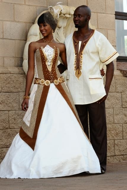 Unconventional wedding dress - African style
