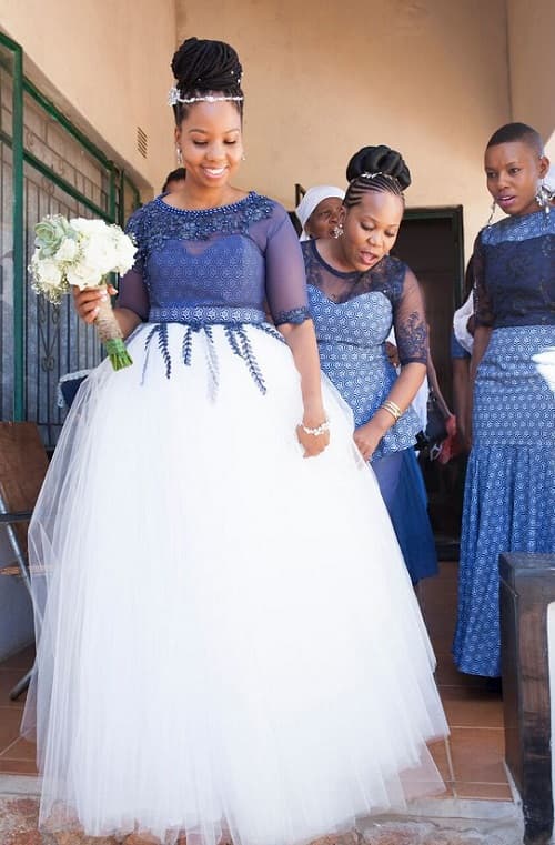 Unconventional wedding dress with African prints