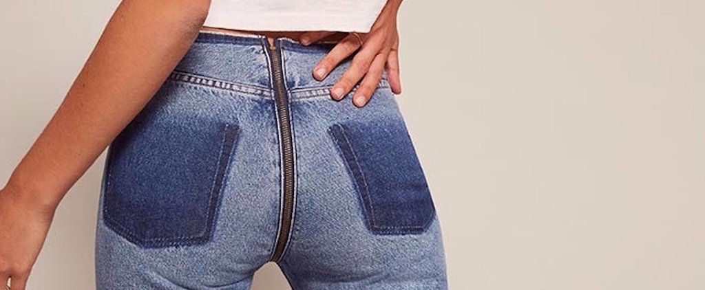 jeans with zipper from front to back