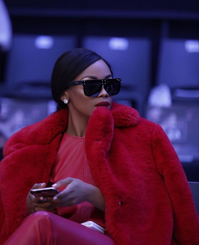 Bonang Matheba All-Red Outfit SA Fashion Week