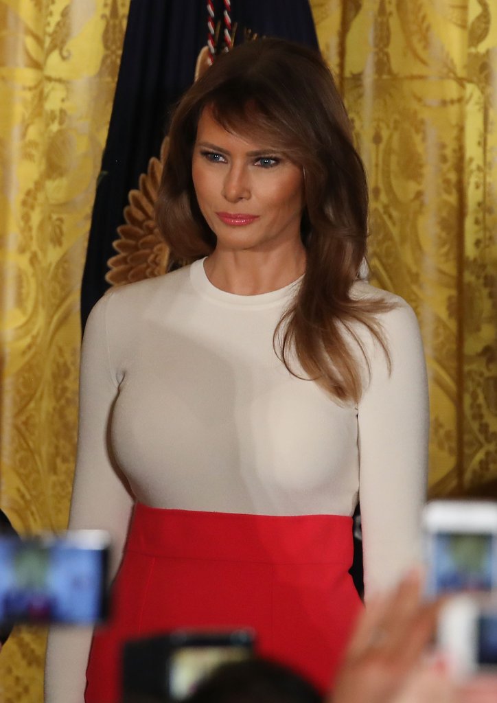 Melania Trump Red Skirt Hispanic Heritage Month