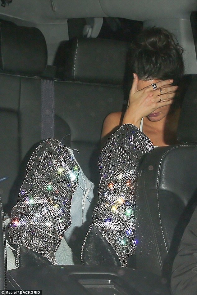Kendall Jenner Birthday Saint Laurent Crystal Boots