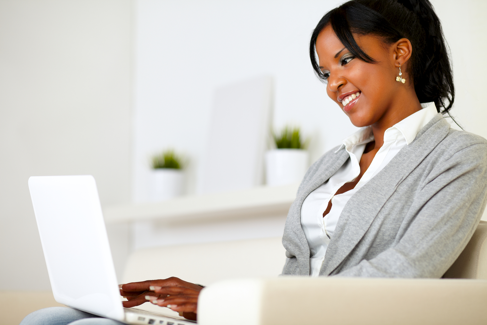 Woman Wearing Makeup Office