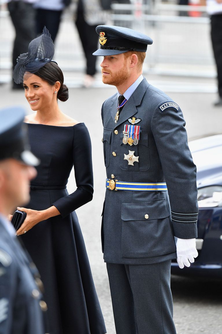 Duchess Sussex Navy Dress RAF Centenary Celebrations 