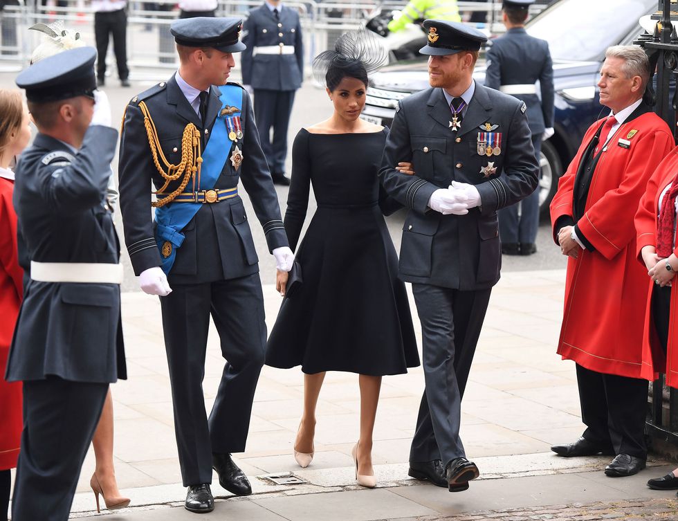 Duchess Sussex Navy Dress RAF Centenary Celebrations 