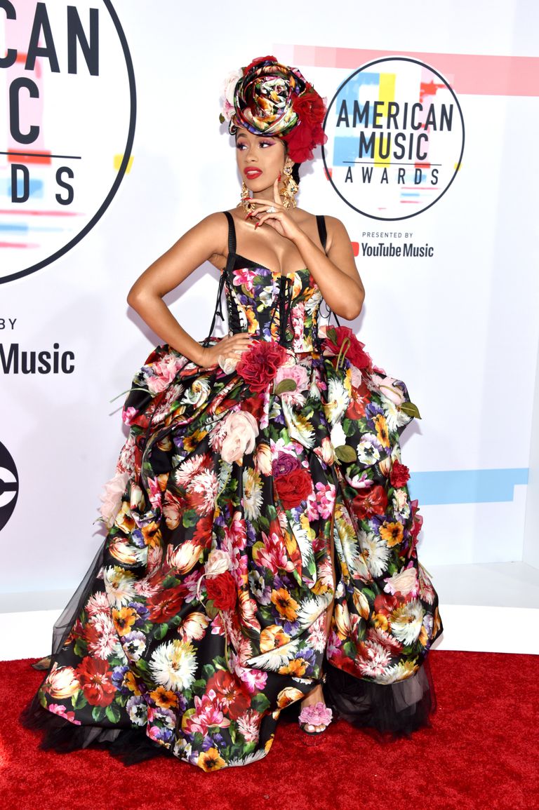 Cardi-B-Floral-Dress-American-Music-Awards-2018