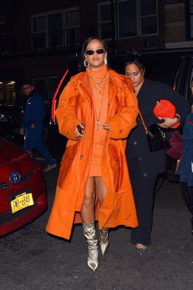Rihanna Burnt Orange Ensemble Fenty 220 Pop Up Store Launch