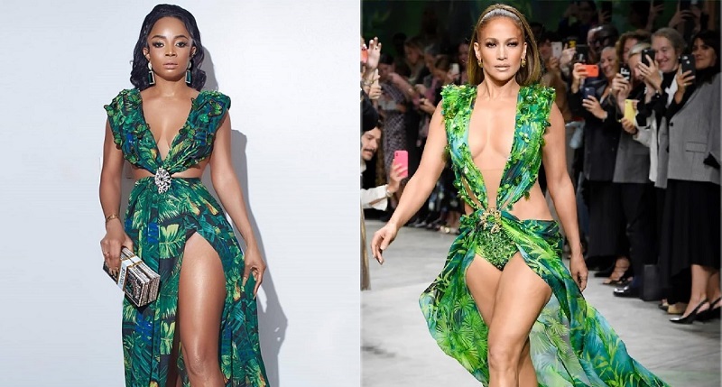 Toke Makinwa Recreates the Iconic Jennifer Lopez's Versace Dress