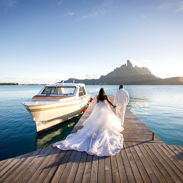 Claudia Barbosada's Swimsuit Wedding Dress Bora Bora Destination Wedding
