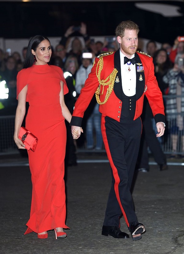 Meghan Markle Donned a Red Cape Dress at the Mountbatten Festival of Music