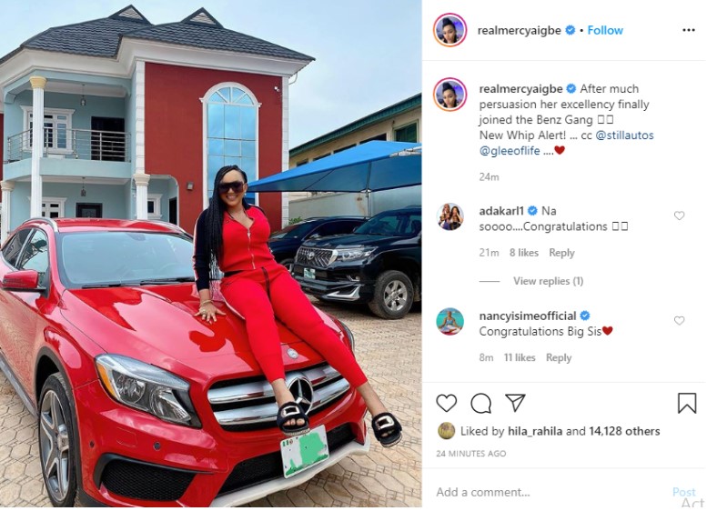 Mercy Aigbe Buys A New Car-Mercedez Benz