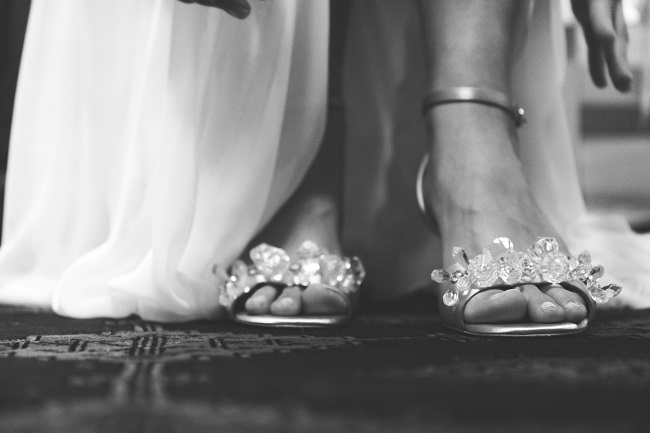 Bride Trying Out Shoes