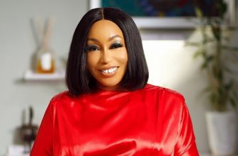 Rita Dominic is Impeccably Dressed in Red Mini Dress and Matching Court Shoes