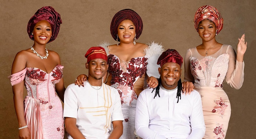 Omotola Jalade Shares A Group Family Portrait With Her Children