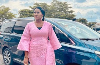 Stephanie Linus Baby Pink Dress Olu of Warri Coronation Thanksgiving