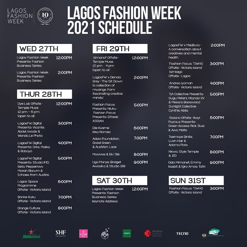 Lagos Fashion Week 2021 Schedule