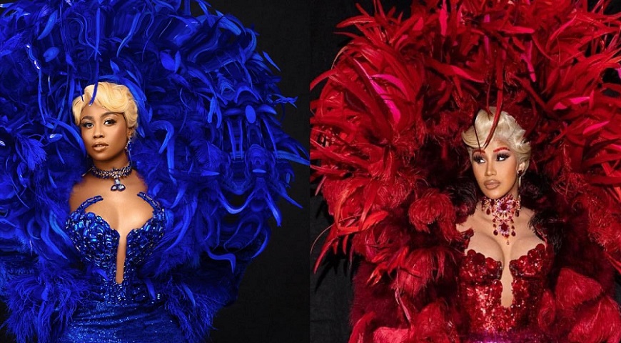 Lilian Afegbai Recreates Cardi B Thierry Mugler Sequin Red Dress For Her 30th Birthday