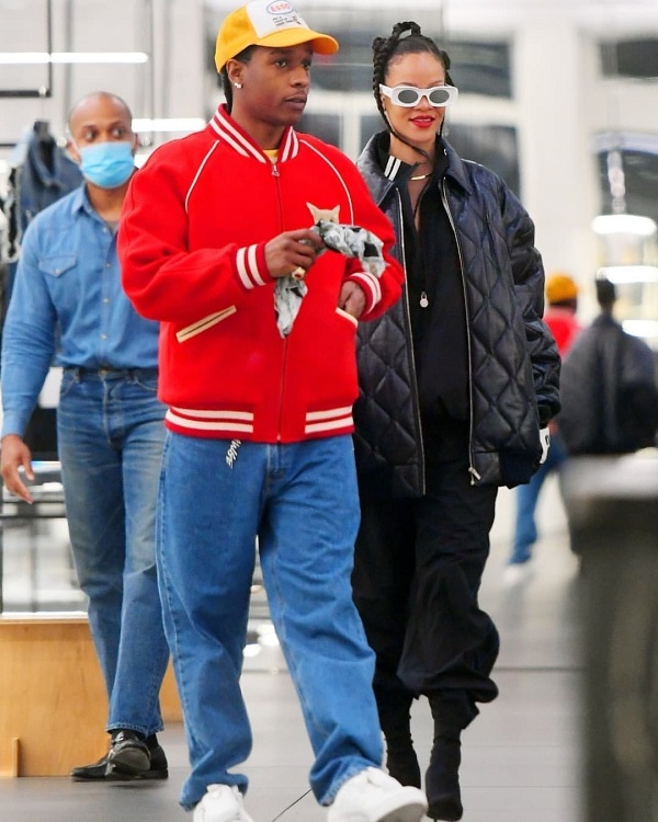 Rihanna Bundles Up In A Quilted Jacket For A Shopping Trip With A$AP Rocky