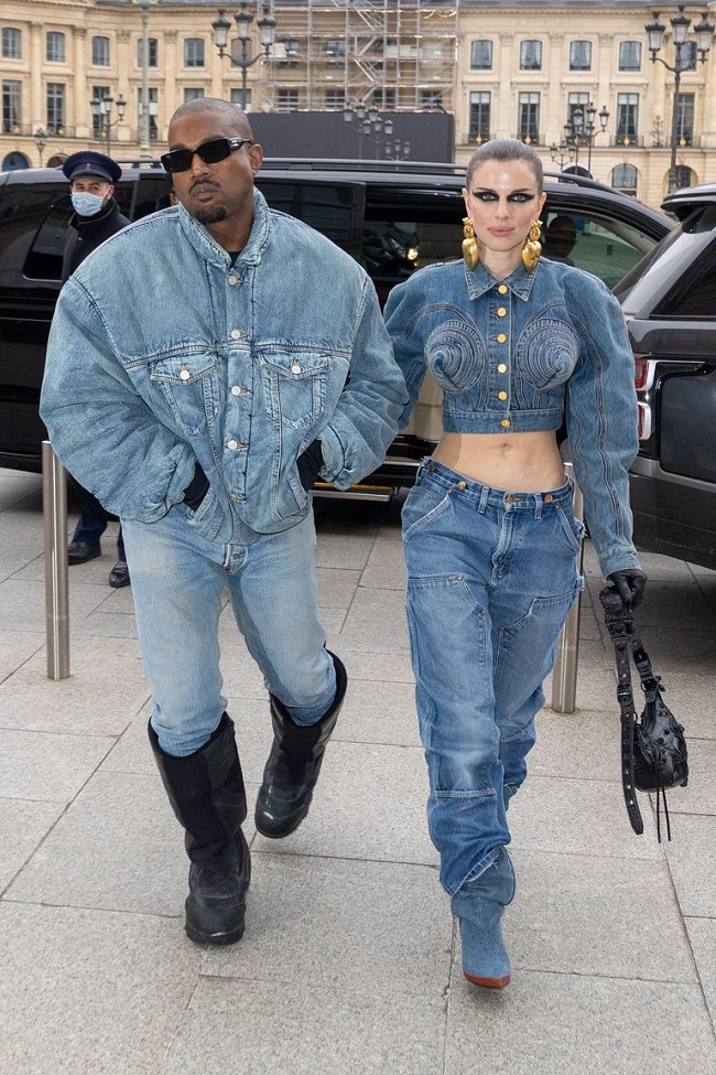 Kanye West and Julia Fox Matching Outfits