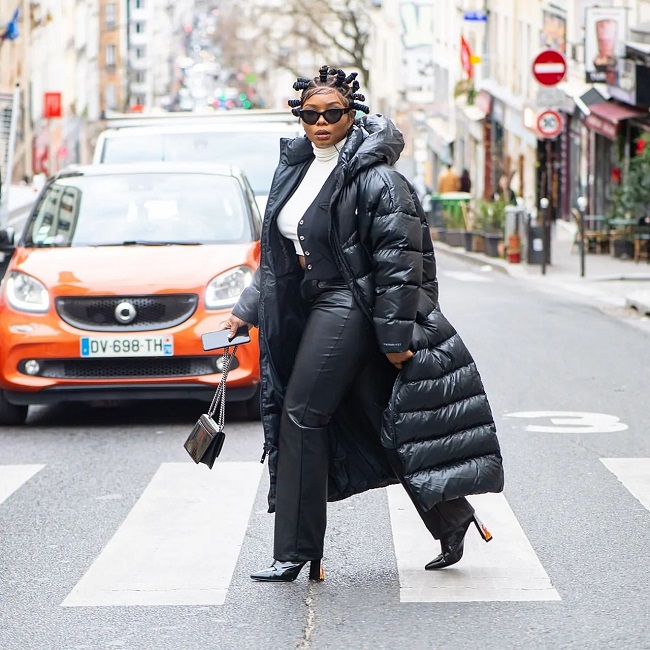 Yemi Alade Takes The Streets Of Paris In Bantu Knots And Puffer Jacket