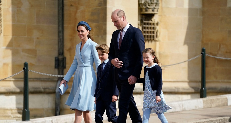 Kate Middleton Wearing Emilia Wickstead Blue Coatdress For Easter Sunday Service 2022