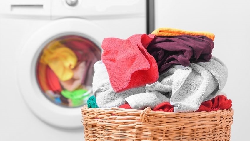 Photo of clothes in a basket after laundry