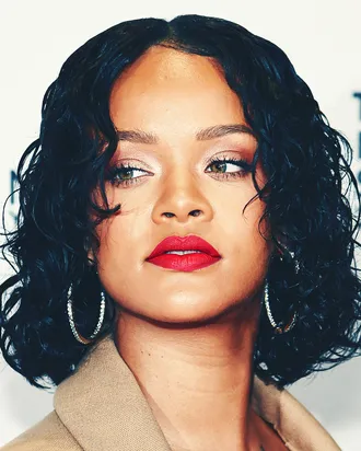 Rihanna wearing red lipstick photo