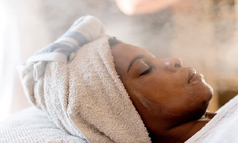 Woman Having Facial Steamers Image