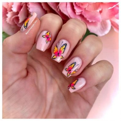 Spring Butterfly Nail Designs Colorful Splendor at Your Fingertips