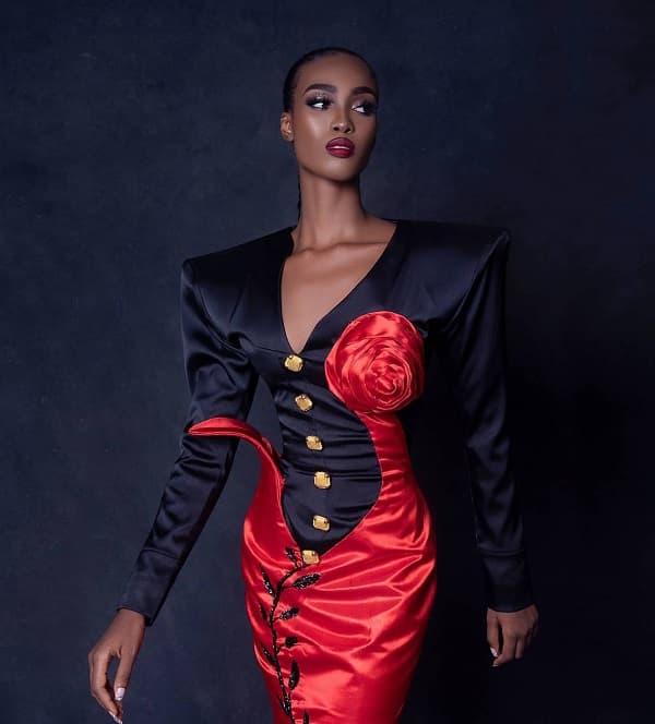 Model wearing Weiz Dhurm Franklyn Collection 