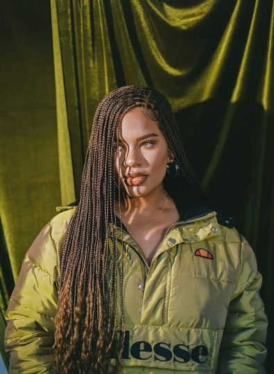 Alissa Ashley Wearing knotless braids photo