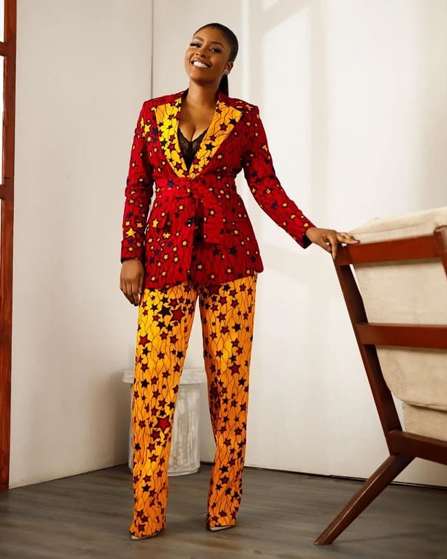Photo of African woman wearing Ankara prints pantsuit
