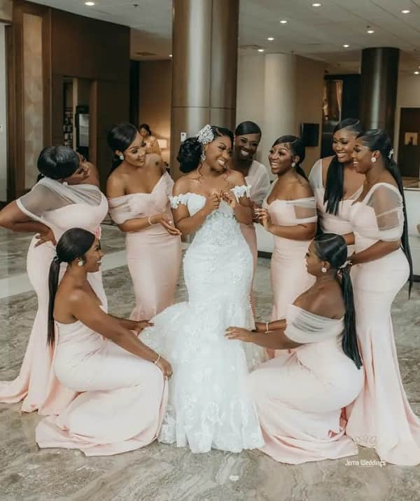 Happy brides and bridesmaids photo