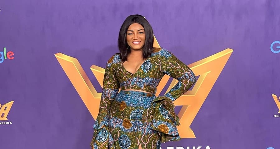 Omotola Jalade Wearing Ankara Dress For The Heirs Of Afrika 5th Annual International Women of Power Awards In Los Angeles, California