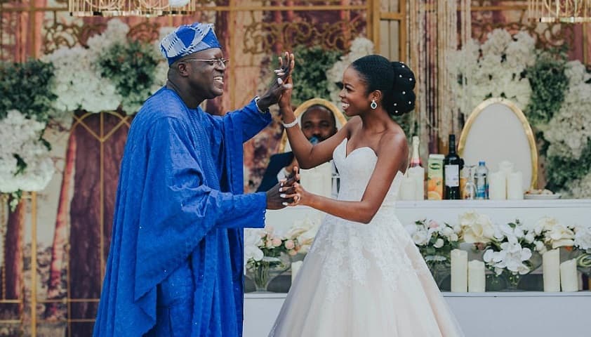 Photo of the bride and her father dancing - Fashion Police Nigeria