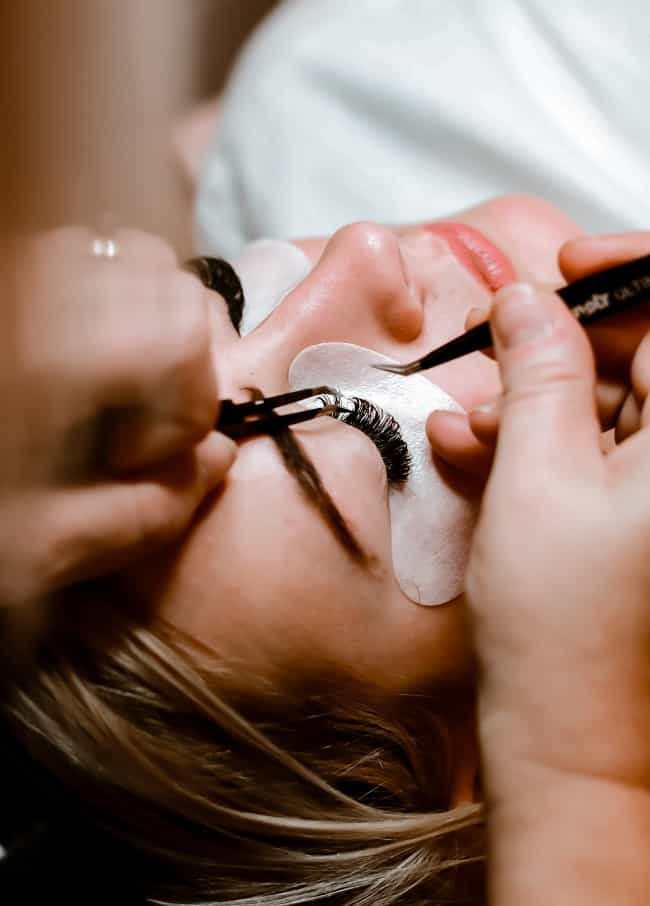 Woman lash lift procedure photo