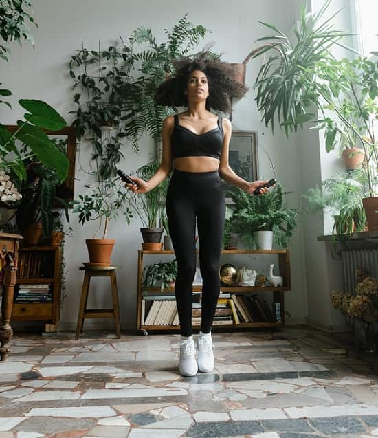 African American Woman Skipping Rope Exercise