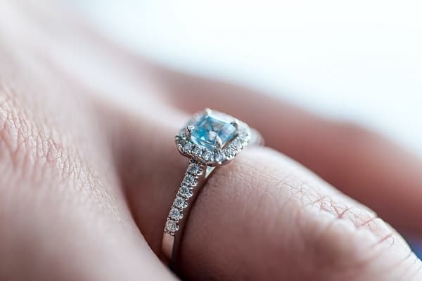 Colored Stone Engagement Ring Photo