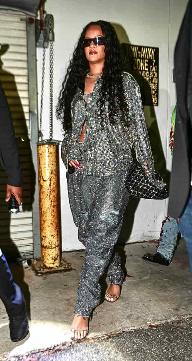 Rihanna Art Basel Shimmering Look