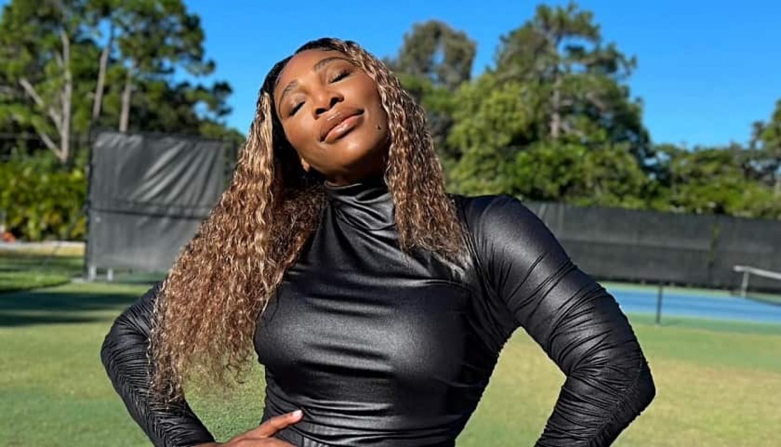 Serena Williams Poses in a Blue Dress and She's Not Taking it